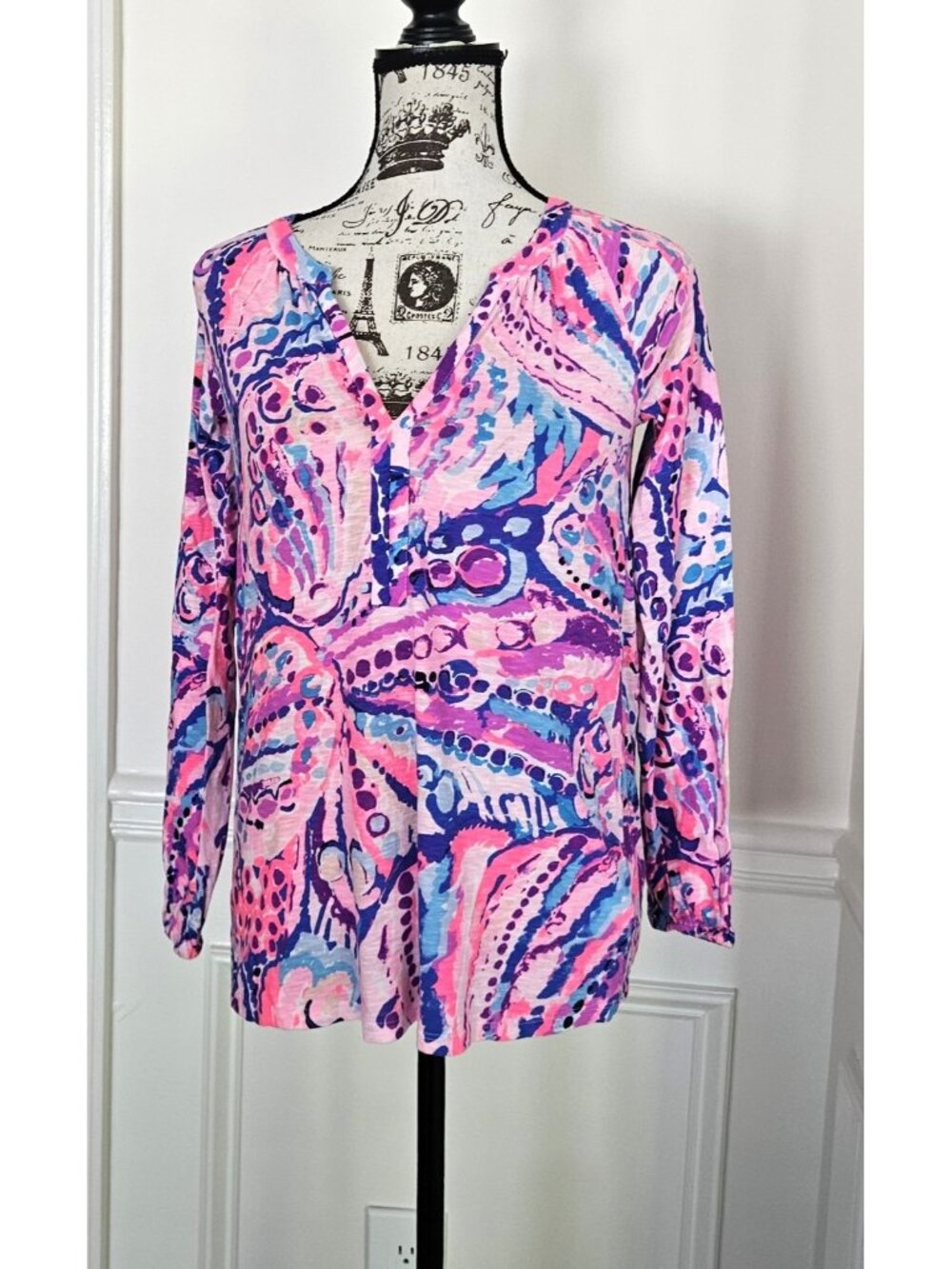 Lilly Pulitzer XS Colony Coral Shell Out Meg Top Tunic